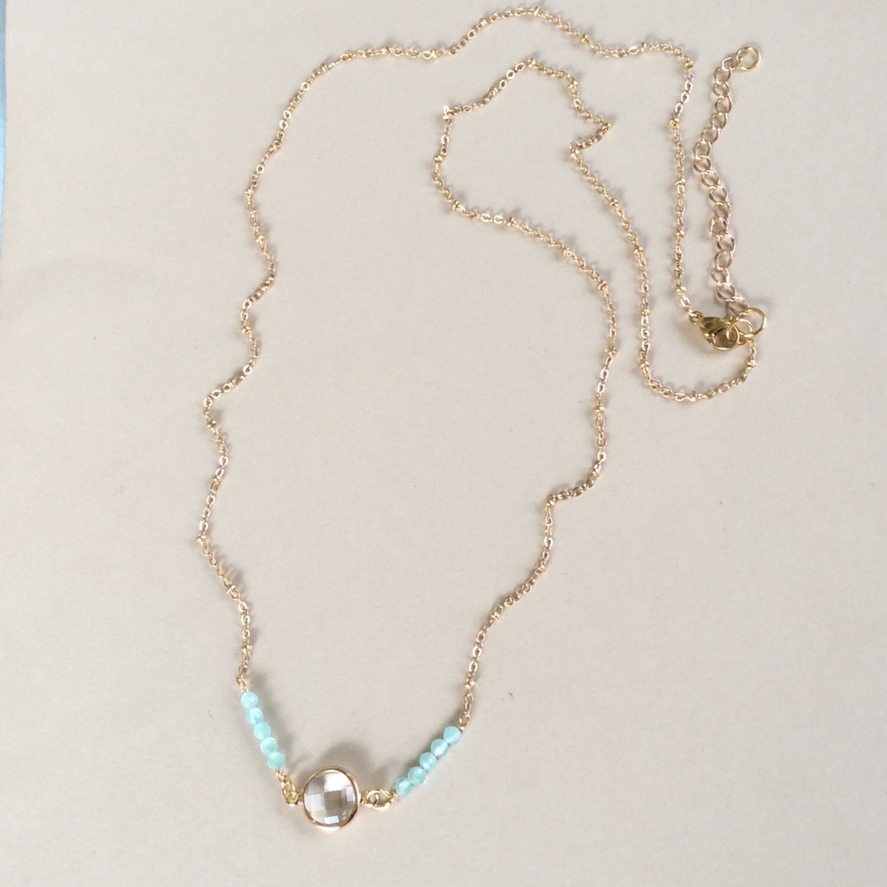 Sundance Charm aquamarine Gold Plated Necklace - Picture 8 of 12